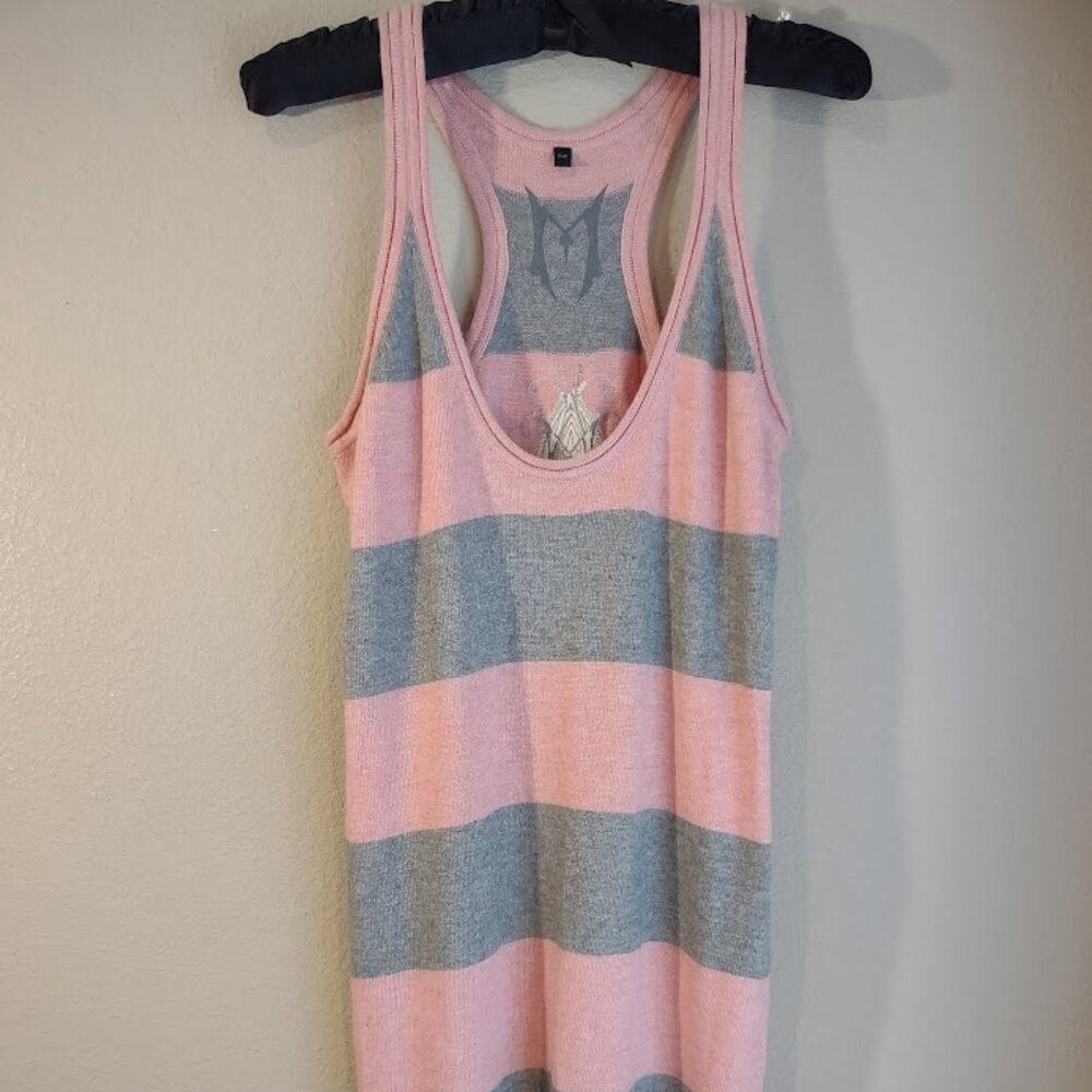 Women's Vintage Monarchy Racerback Cashmere Angora Cotton Blend Sweater Dress M